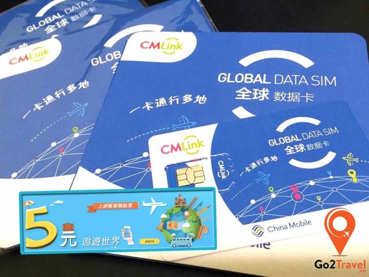 Sim quốc tế CMLink nguồn gốc Trung Quốc có độ phủ sóng rộng rãi 