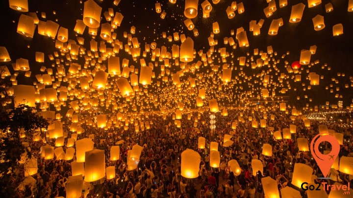 Lễ hội thả đèn trời vào dịp Tết ở Đài Loan luôn được thu hút rất nhiều người tham gia