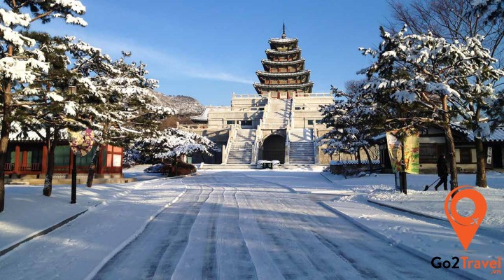 mùa đông Hàn Quốc phủ đầy tuyết trắng