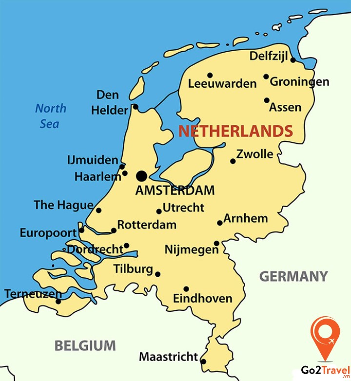 Vị trí địa lý đất nước Hà Lan