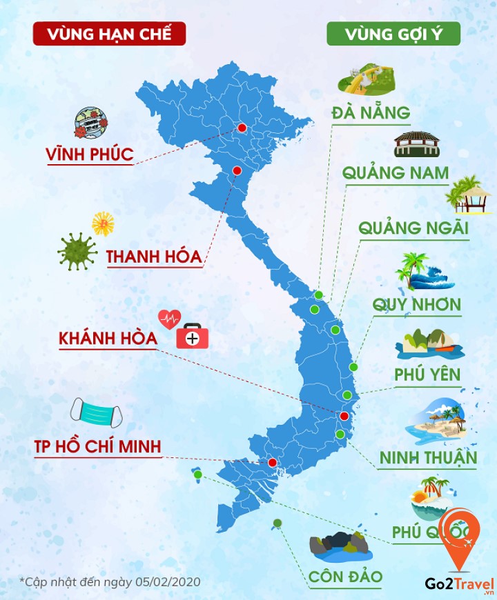 Hạn chế vùng dịch corona đi qua và gợi ý điểm đến an toàn khi đi du lịch