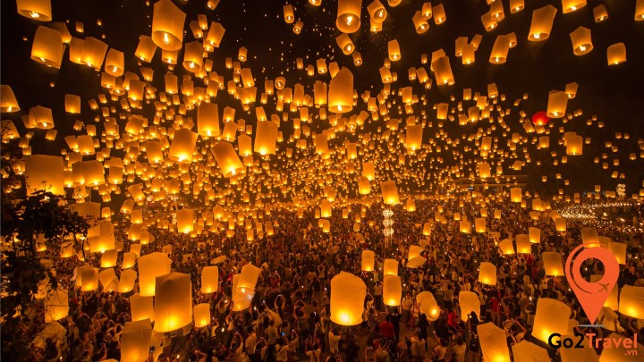 Đèn lồng được thả ở nhiều nơi tại Chiang Mai